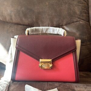 Michael Kors Whitney Coral Leather Satchel
